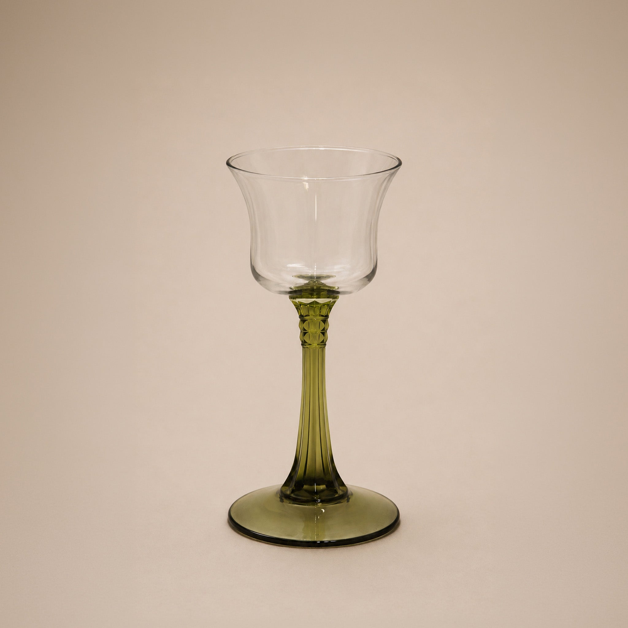 Vintage Green Stem Wine Glass - Set of 2