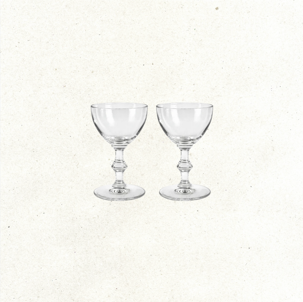 Vintage Clear Coupe Glass - Set of 2