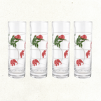Vintage Monkey & Elephant Highball Glass - Set of 4