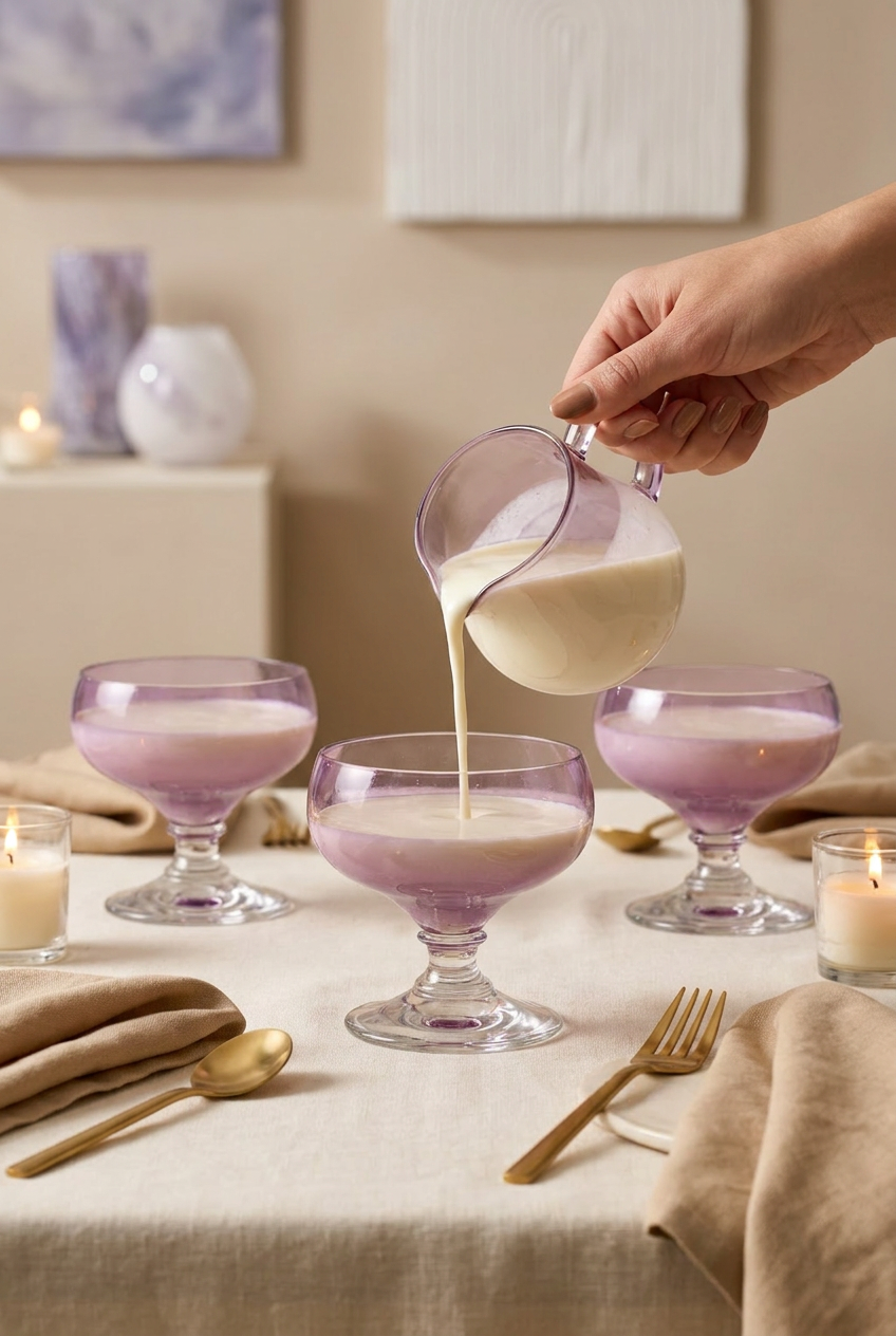 Mid Century Lavender Coupe Glass - Set of 3