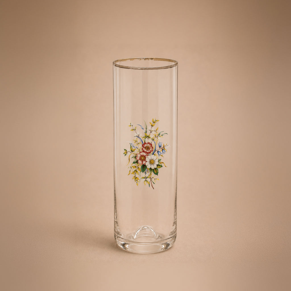 Vintage Floral Highball Glasses - Set of 4