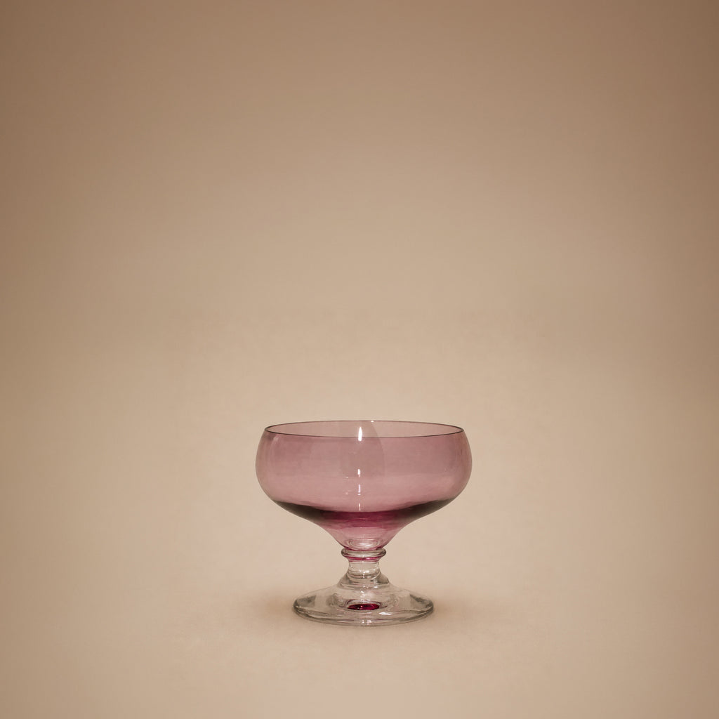 Mid Century Lavender Coupe Glass - Set of 3
