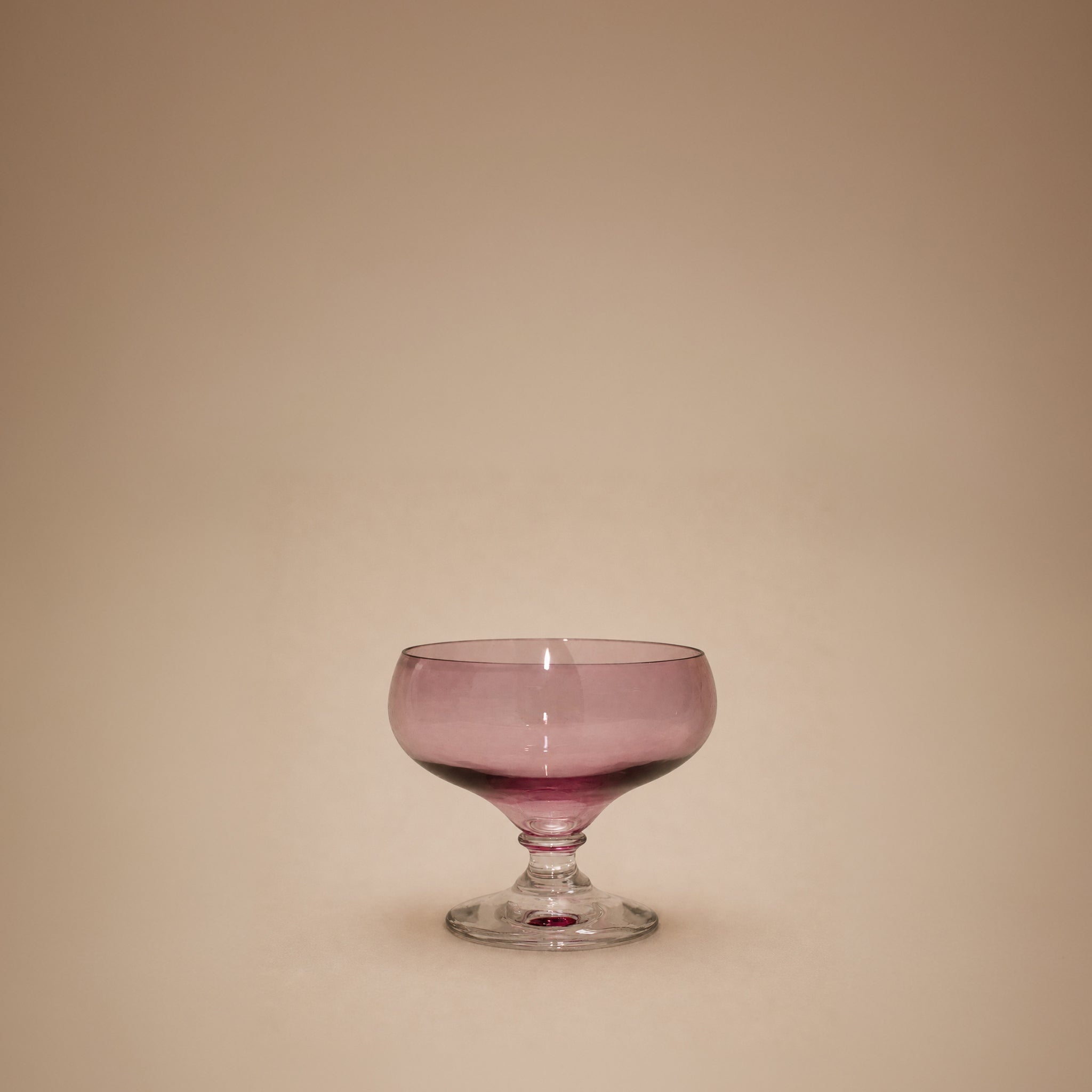 Mid Century Lavender Coupe Glass - Set of 3