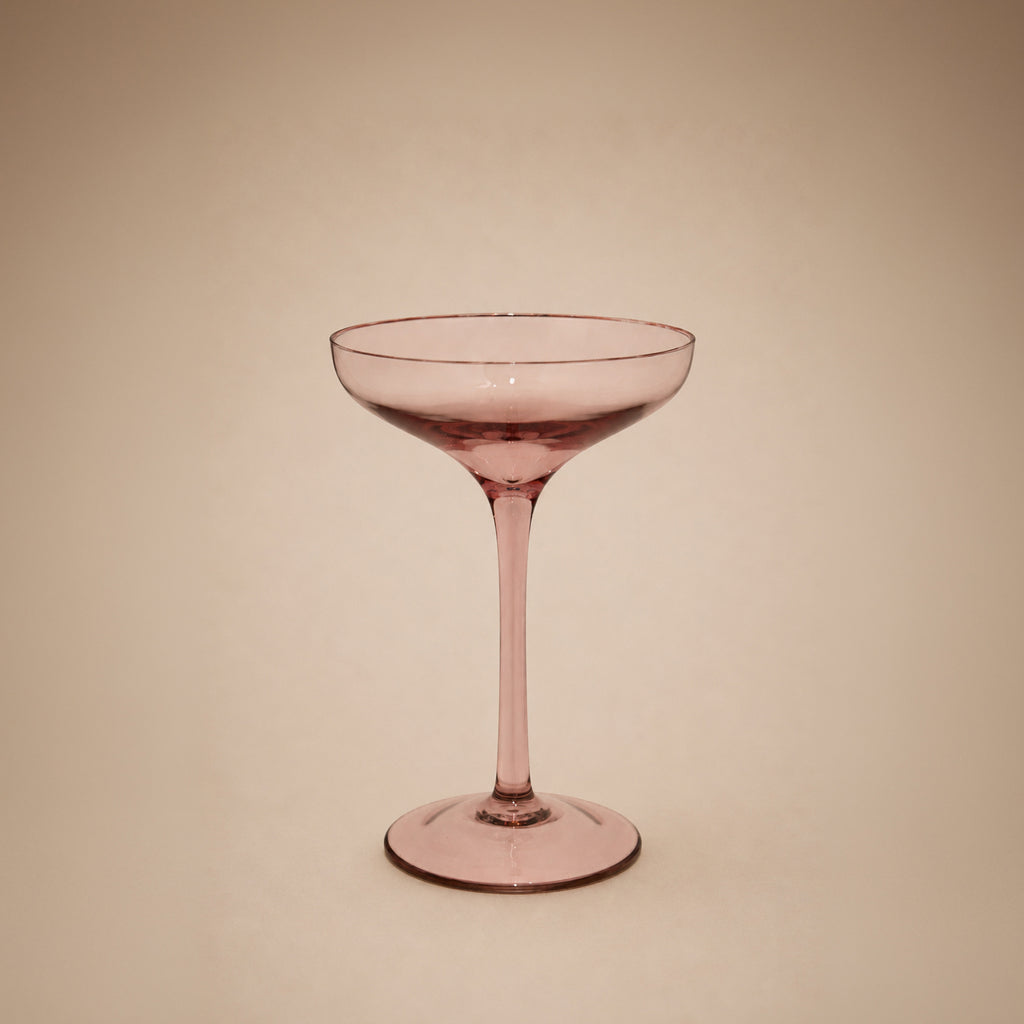 Vintage Pink Sherbert Champagne Glass - Set of 3