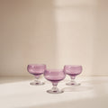 Mid Century Lavender Coupe Glass - Set of 3