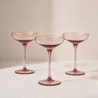 Vintage Pink Sherbert Champagne Glass - Set of 3
